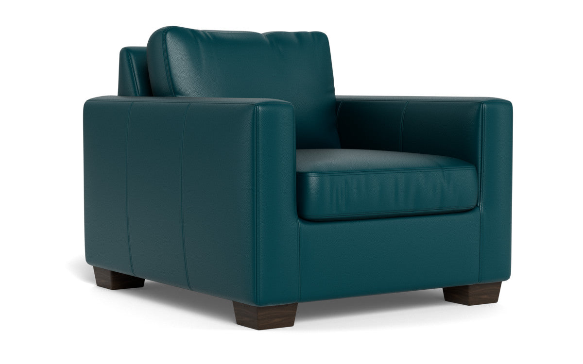 Track 36" Leather Arm Chair - Tribeca Lagoon