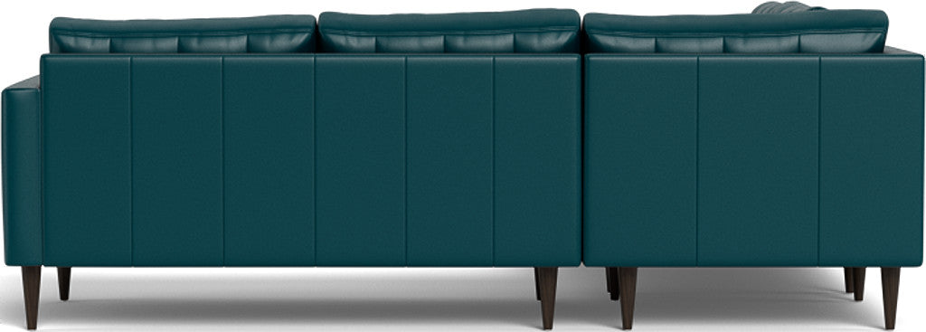 Wallace 102" Leather Corner Sectional - Tribeca Lagoon