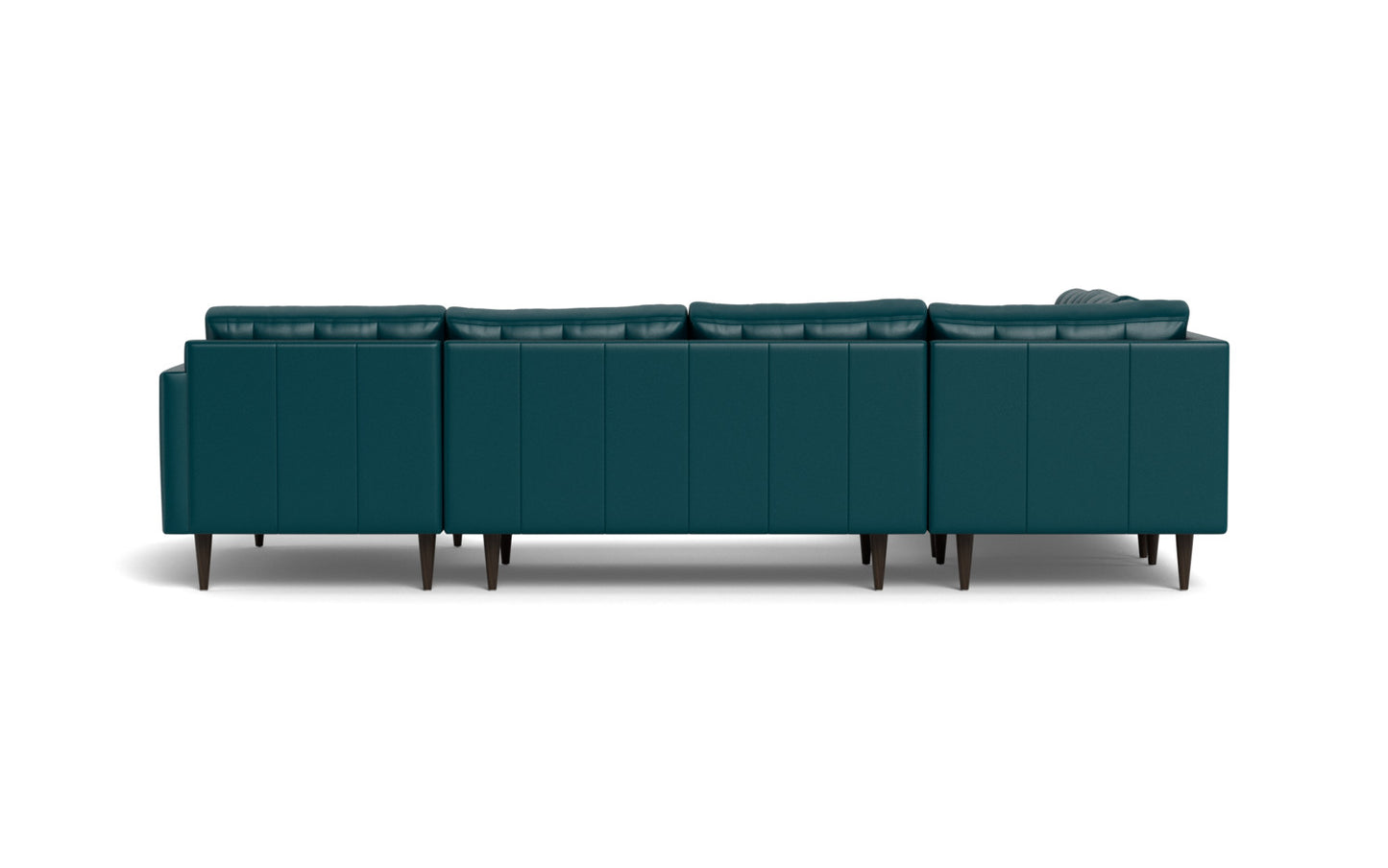 Wallace 131" Leather Corner Sectionals w. Right Chaise - Tribeca Lagoon