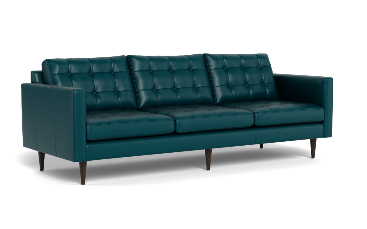 Wallace 98" Leather Estate Sofa - Tribeca Lagoon