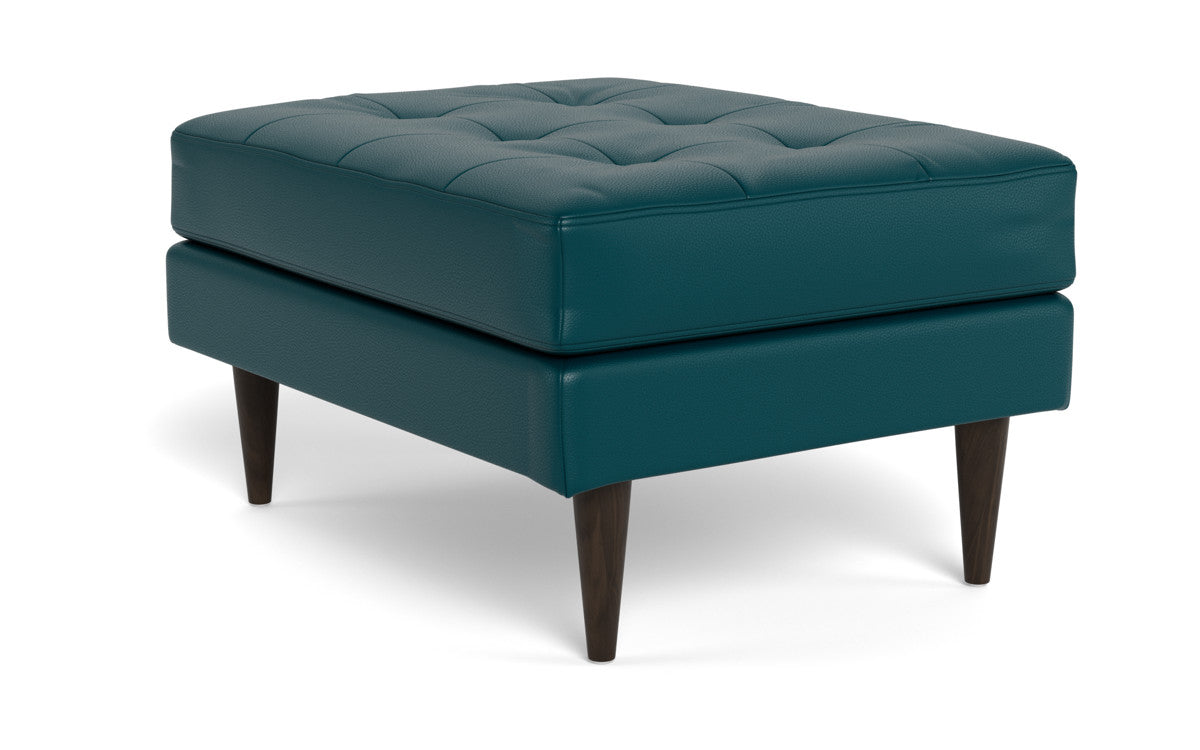 Wallace Leather Ottoman - Tribeca Lagoon