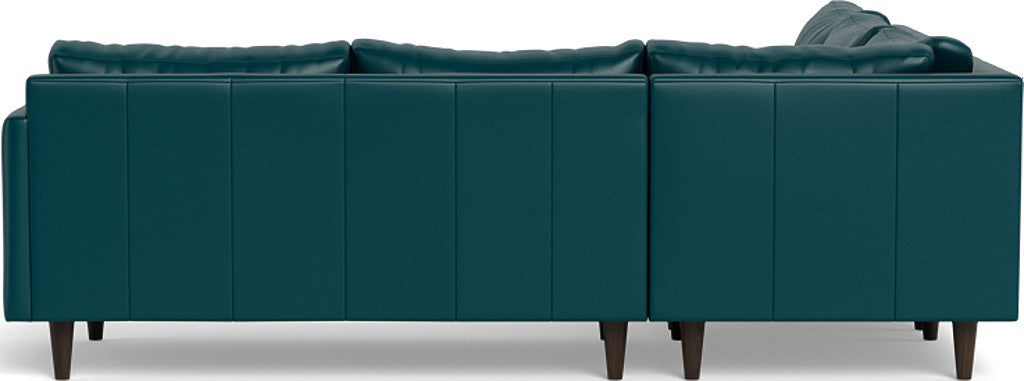 Wallace 102" Leather Untufted Corner Sectional - Tribeca Lagoon