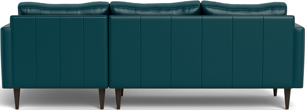 Wallace 98" Leather Untufted Right Chaise Sectional - Tribeca Lagoon