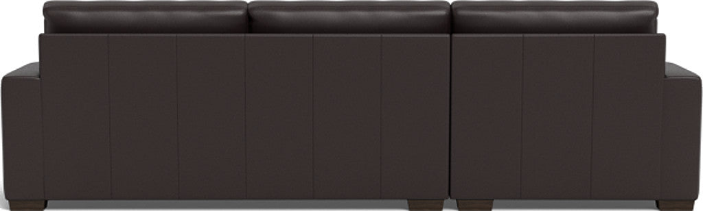 Mas Mesa 123" Deep Leather Left Chaise Sectional - Tribeca Quarry