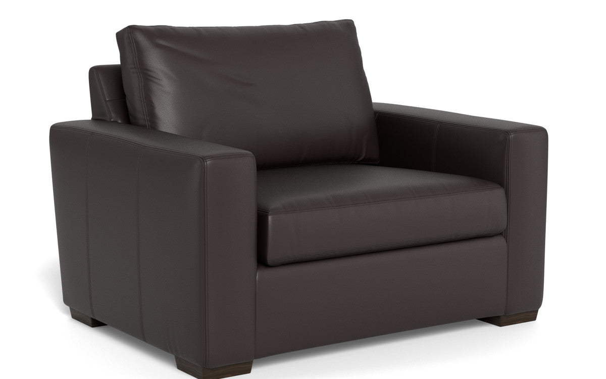 Mas Mesa 52" Deep Leather Arm Chair - Tribeca Quarry