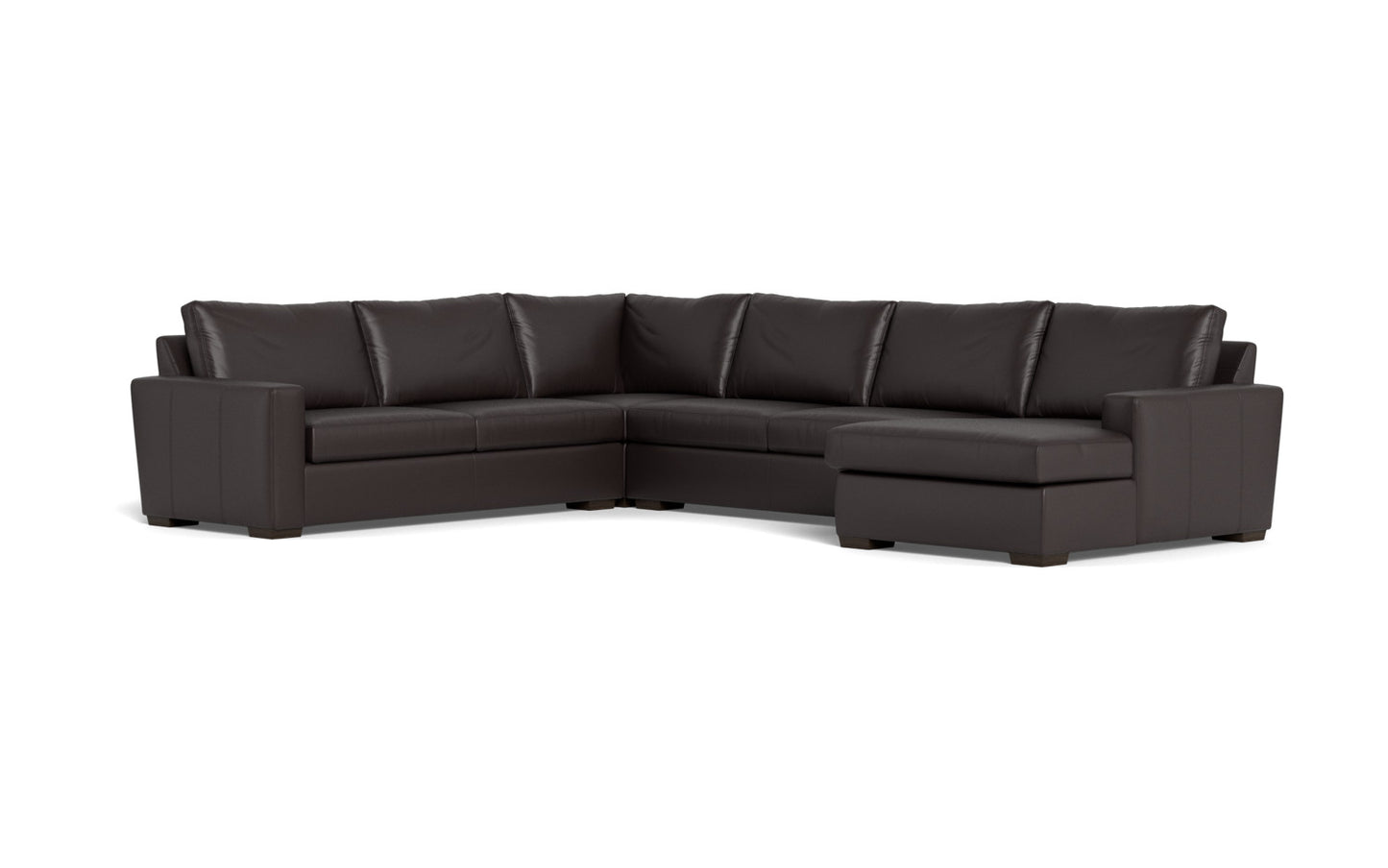 Mesa 156" Leather Corner Sectionals w. Right Chaise - Tribeca Quarry