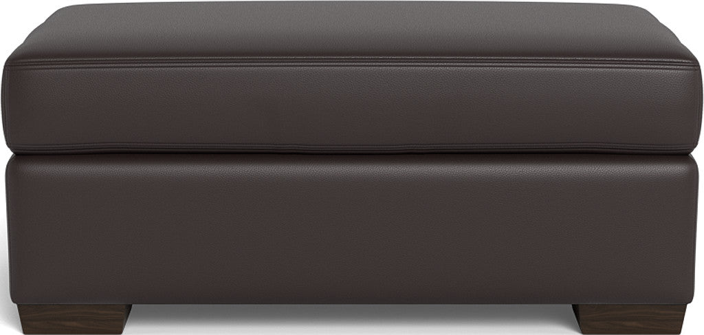 Mesa Leather Ottoman - Tribeca Quarry