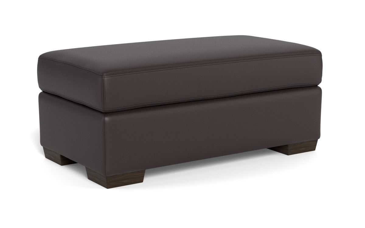 Mesa Leather Ottoman - Tribeca Lagoon