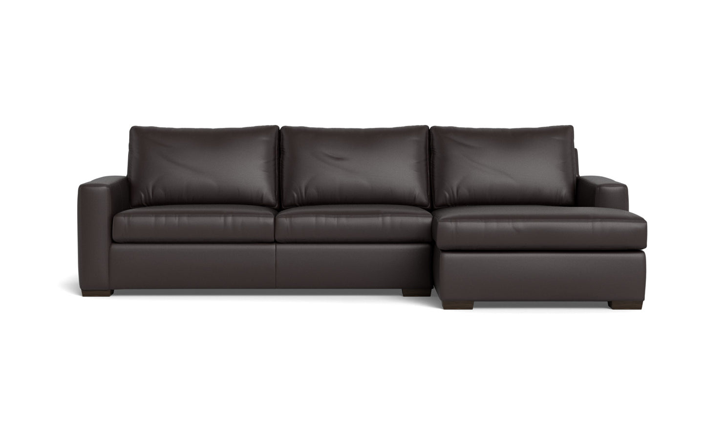 Mesa 123" Leather Right Chaise Sectional - Tribeca Quarry