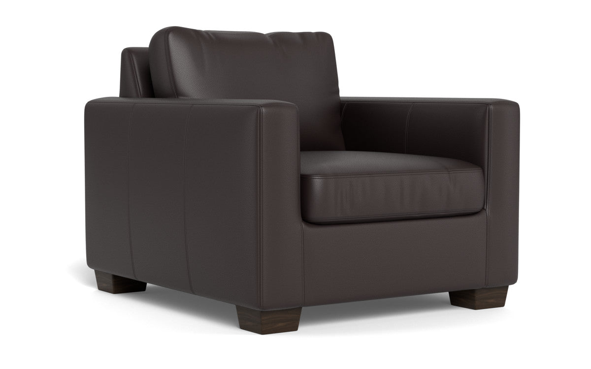 Track 36" Leather Arm Chair - Tribeca Quarry