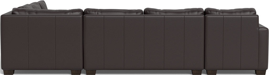 Track 141" Leather Corner Sectionals W. Full Sleeper & Left Chaise - Tribeca Quarry