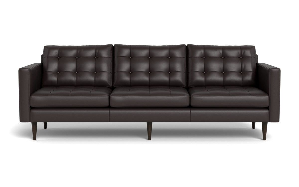 Wallace 98" Leather Estate Sofa - Tribeca Quarry