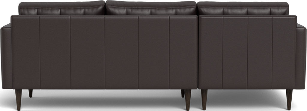 Wallace 98" Leather Left Chaise Sectional - Tribeca Quarry