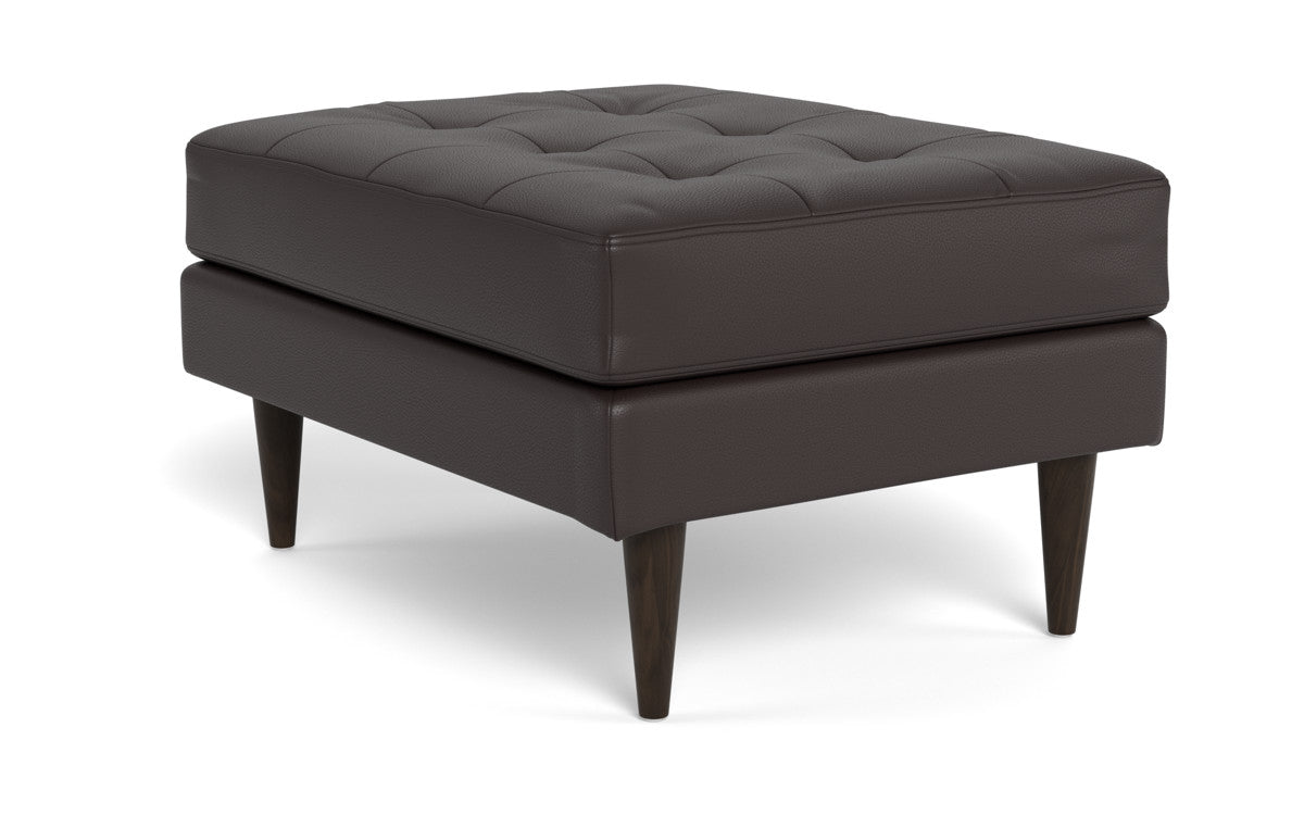 Wallace Leather Ottoman - Tribeca Lagoon
