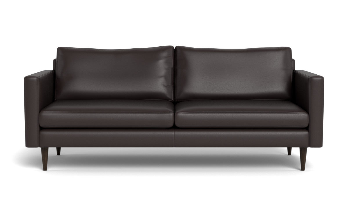 Wallace 85" Leather Untufted Sofa - Tribeca Quarry