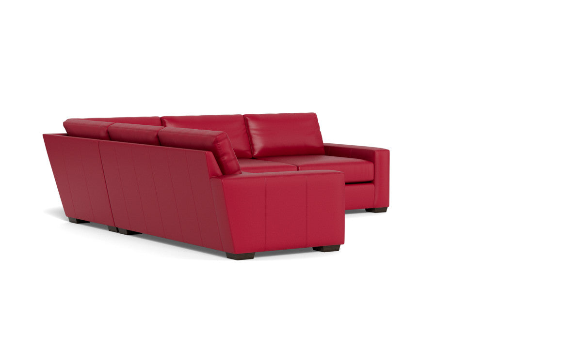 Mas Mesa 127" Deep Leather Corner Sectional - Tribeca Scarlet