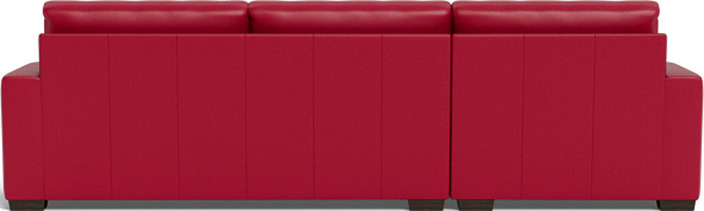 Mas Mesa 123" Deep Leather Left Chaise Sectional - Tribeca Scarlet