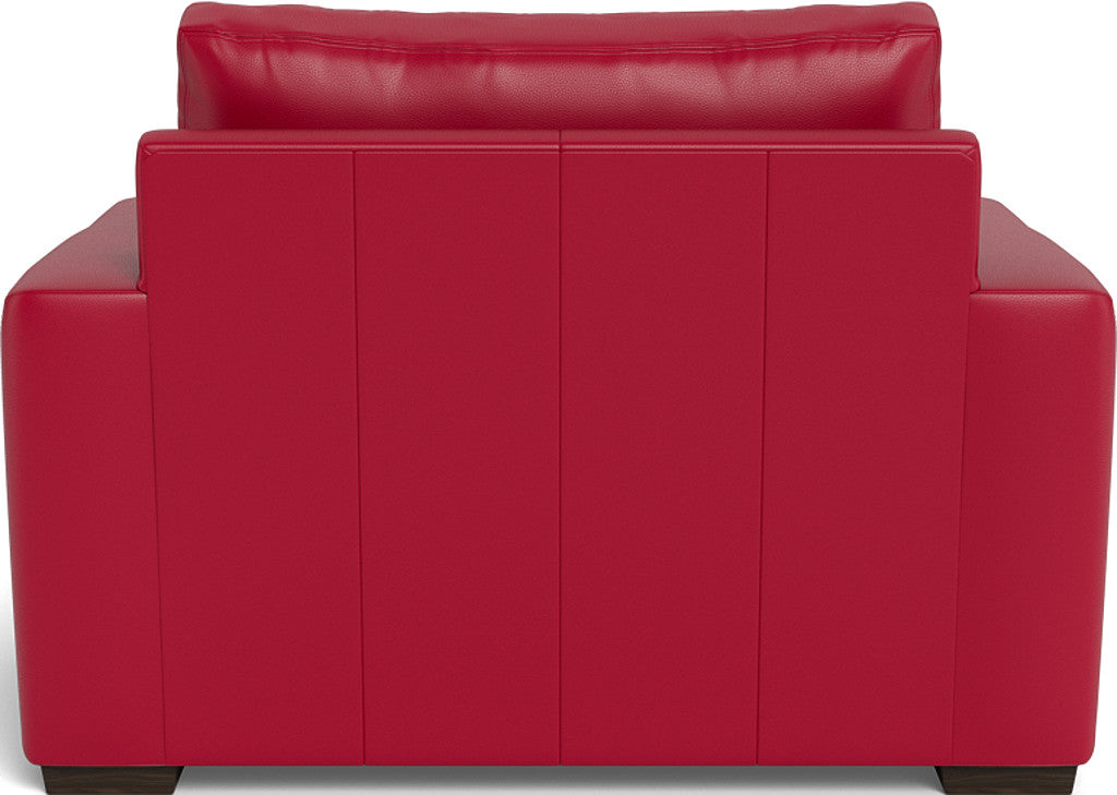 Mas Mesa 52" Deep Leather Arm Chair - Tribeca Scarlet