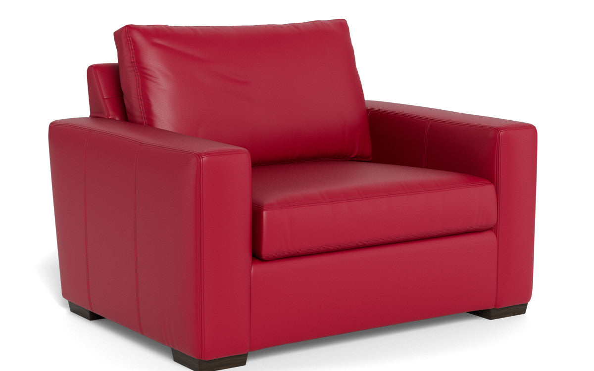 Mas Mesa 52" Deep Leather Arm Chair - Tribeca Quarry