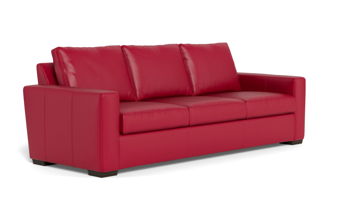 Mesa 101" Leather Estate Sofa - Tribeca Scarlet
