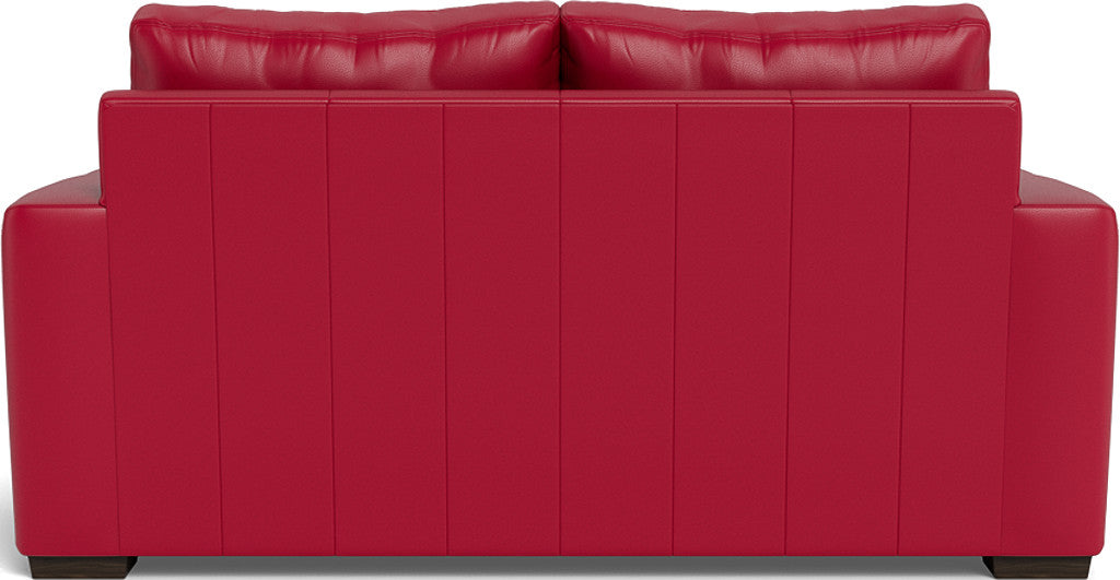Mas Mesa 72" Deep Leather Loveseat - Tribeca Scarlet