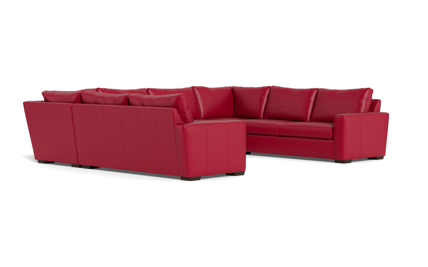 Mesa 154" Leather Condo U Sectional - Tribeca Scarlet