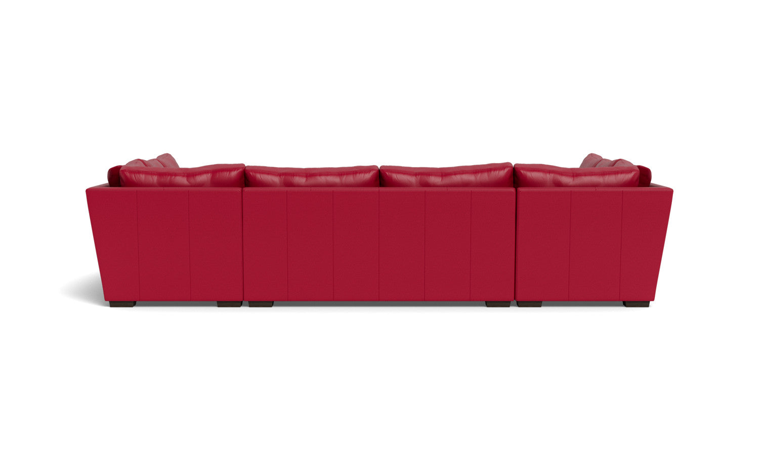 Mesa 154" Leather Condo U Sectional - Tribeca Scarlet