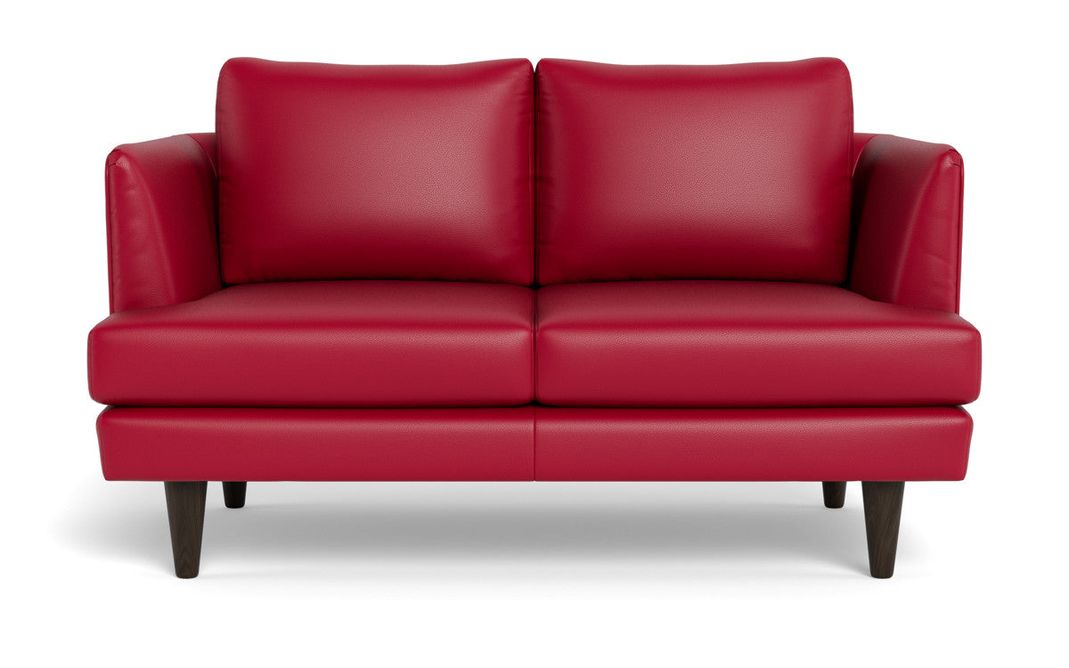 Rainey 59" Leather Loveseat - Tribeca Scarlet