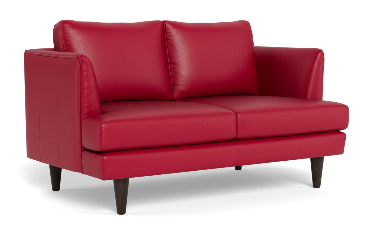 Rainey 59" Leather Loveseat - Tribeca Scarlet