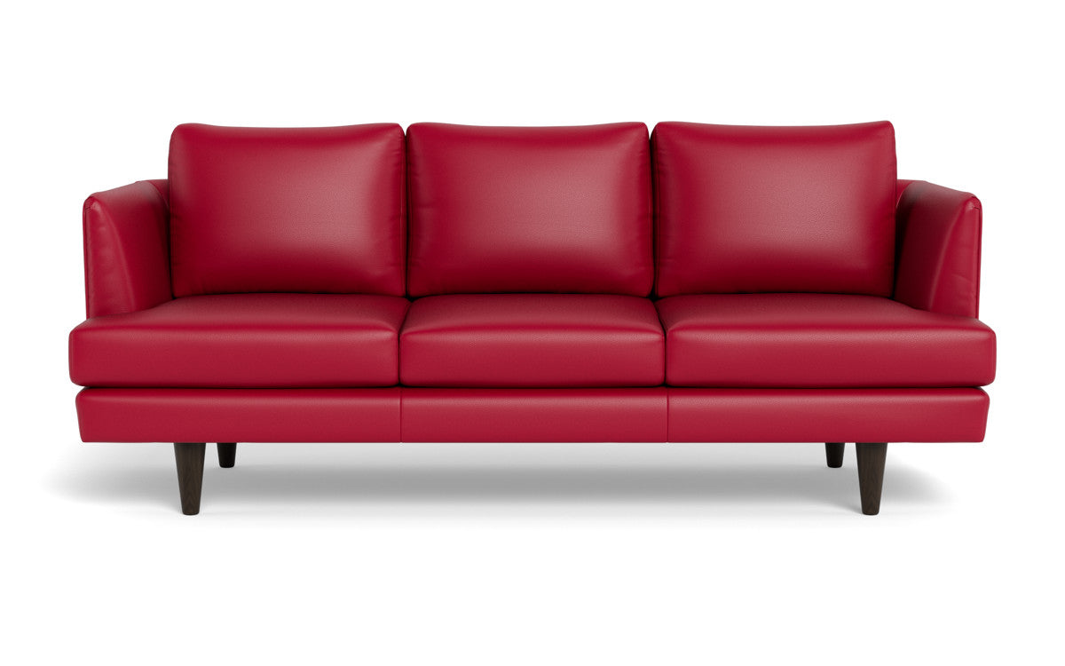 Rainey 83" Leather Sofa - Tribeca Scarlet