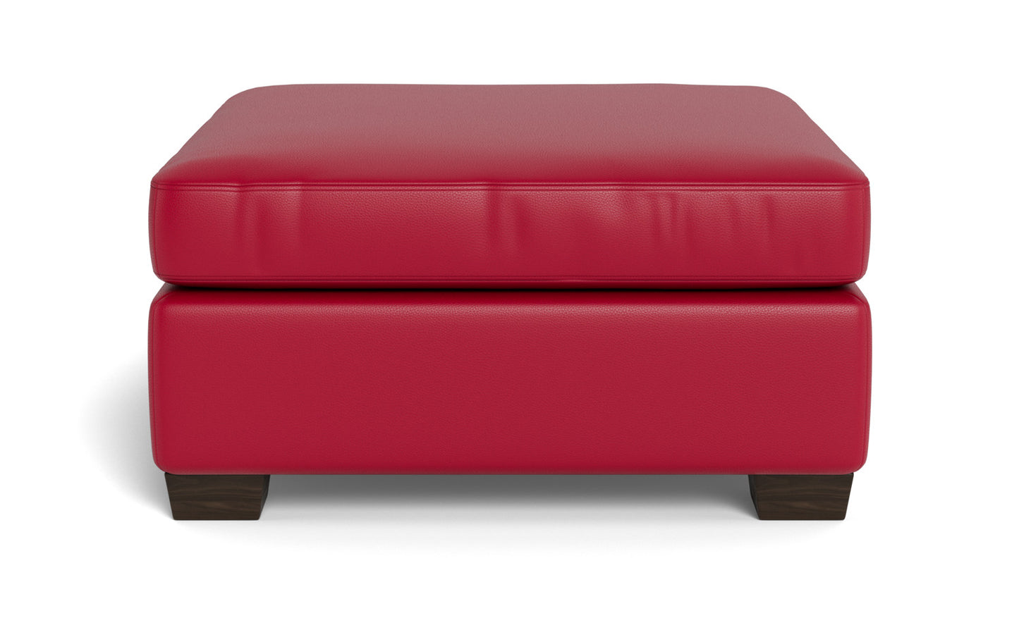 Mesa Leather Storage Cocktail Ottoman - Tribeca Scarlet