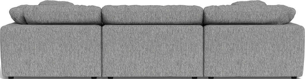 Fluffy 133.5" 3 Piece Sofa W/Double Ottoman - Tropez Ash