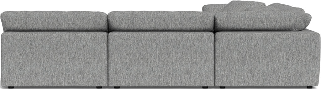 Fluffy 133.5" 5 Piece Sectional W/Ottoman - Tropez Ash