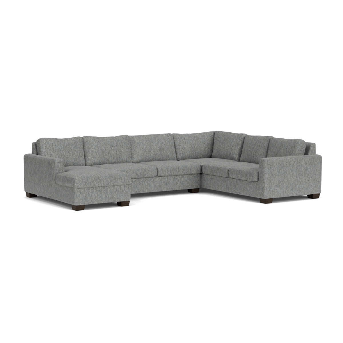 Track 141" Corner Sectionals W. Full Sleeper & Left Chaise - Travis Pewter