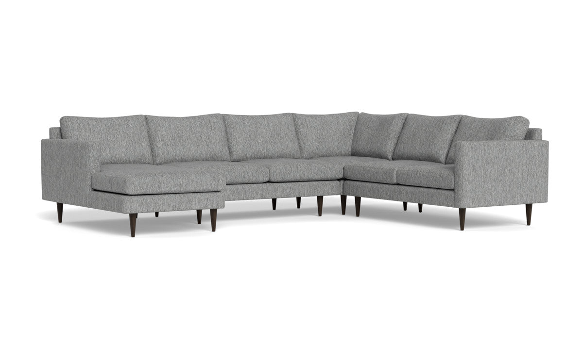 Wallace 130" Untufted Corner Sectionals w. Left Chaise - Tropez Ash
