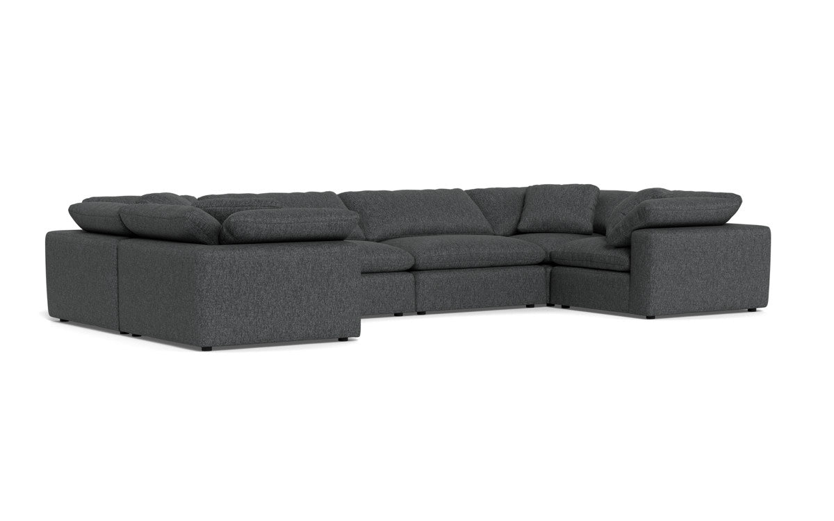 Fluffy 178" 4 Corner U Sectional - Tropez Charcoal