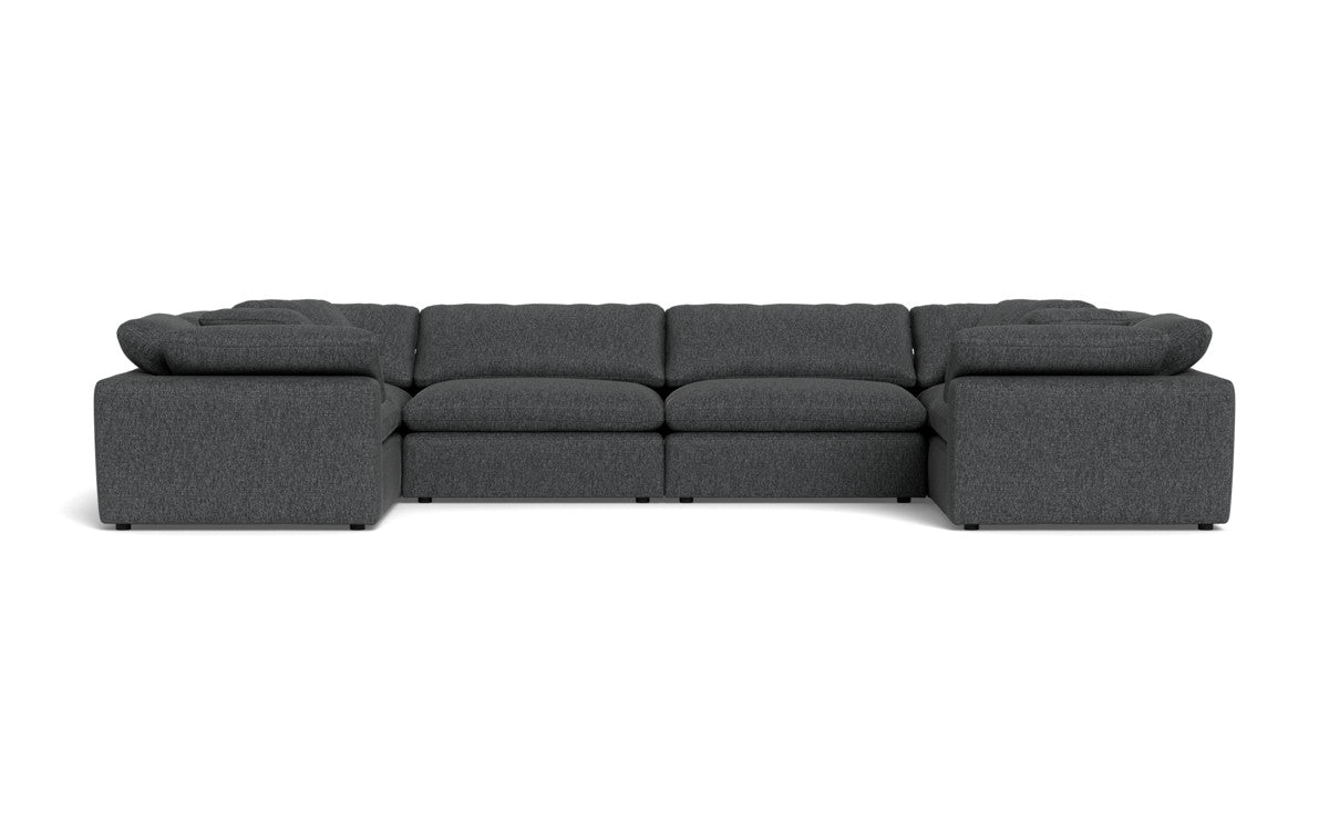 Fluffy 178" 4 Corner U Sectional - Tropez Charcoal