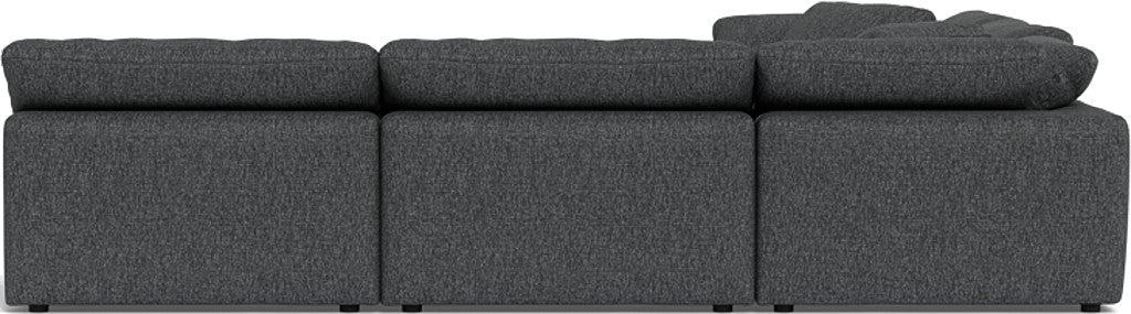 Fluffy 133.5" 5 Piece Sectional W/Ottoman - Tropez Charcoal