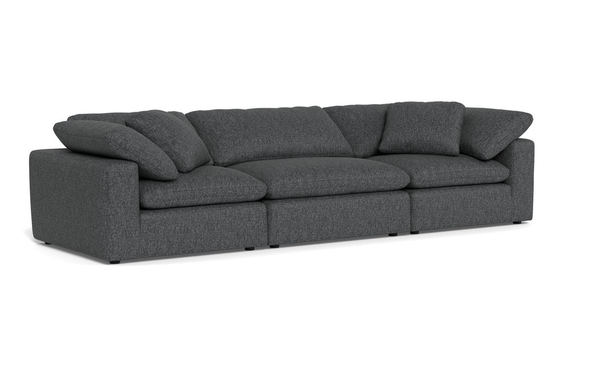 Fluffy 133.5" 3pc Sofa - Tropez Charcoal