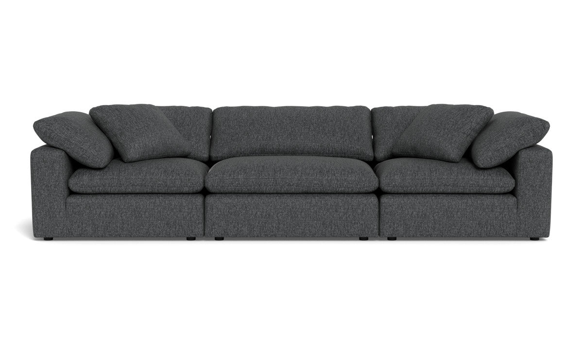 Fluffy 133.5" 3pc Sofa - Tropez Charcoal