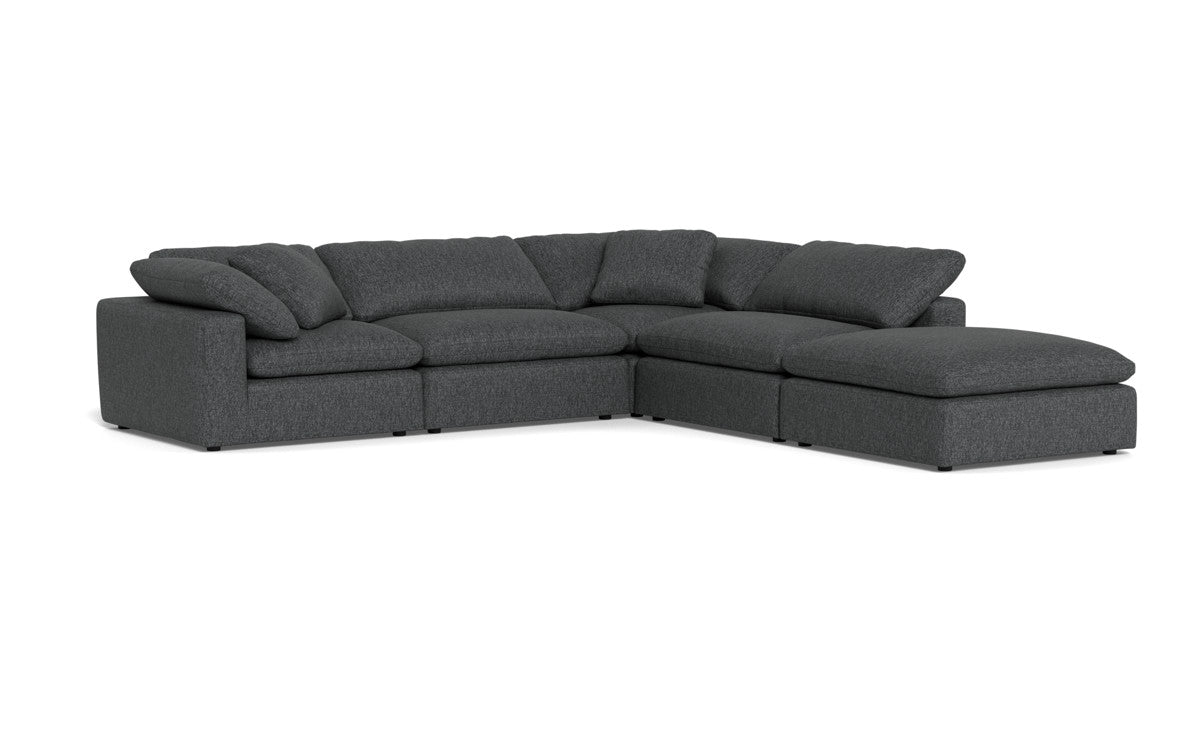 Fluffy 133.5" 4 Piece Sectional w/Otto - Tropez Charcoal