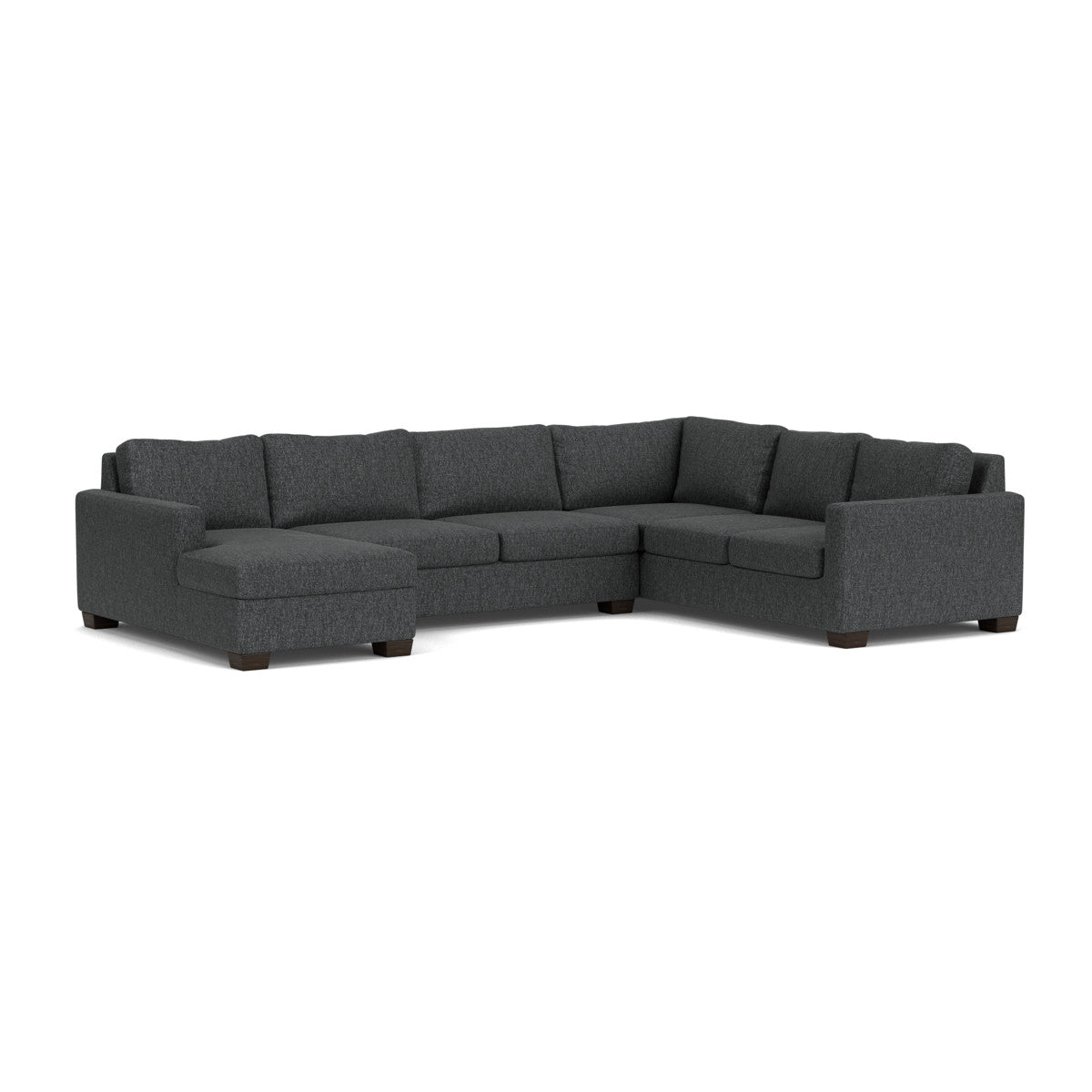 Track 141" Corner Sectionals W. Full Sleeper & Left Chaise - Tropez Charcoal