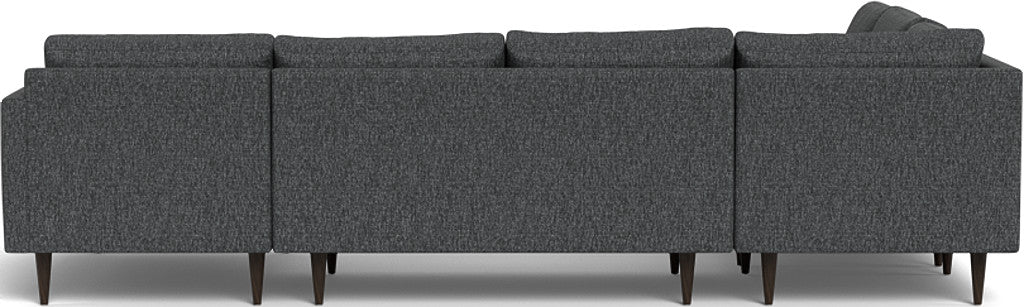 Wallace 130" Untufted Corner Sectionals w. Right Chaise - Tropez Charcoal