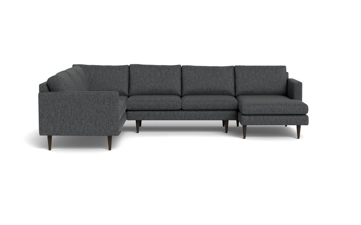 Wallace 130" Untufted Corner Sectionals w. Right Chaise - Tropez Charcoal
