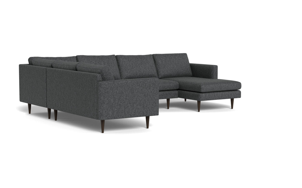 Wallace 130" Untufted Corner Sectionals w. Right Chaise - Tropez Charcoal