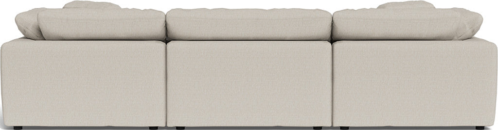 Fluffy 133.5" 3 Piece Sofa W/Double Ottoman - Tropez Oyster
