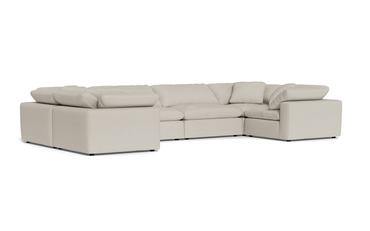 Fluffy 178" 4 Corner U Sectional - Tropez Oyster