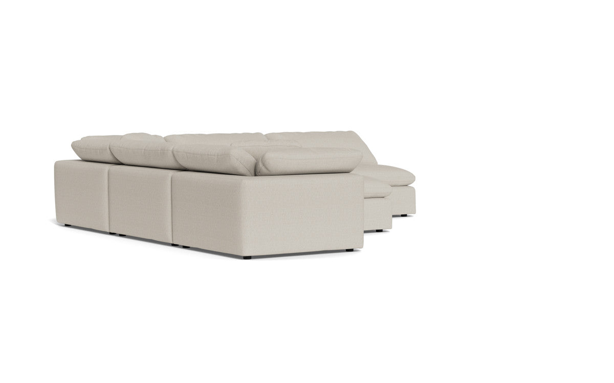 Fluffy 133.5" 5 Piece Sectional W/Ottoman - Tropez Oyster