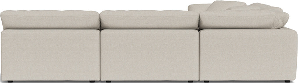 Fluffy 133.5" 5 Piece Sectional W/Ottoman - Tropez Oyster