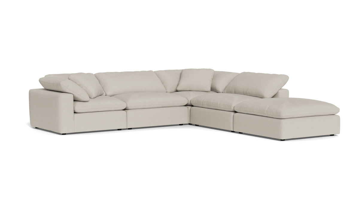 Fluffy 133.5" 4 Piece Sectional w/Otto - Tropez Oyster
